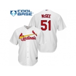 Youth St.Louis Cardinals #51 Willie McGee White Cool Base Stitched MLB Jersey