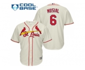 Youth St.Louis Cardinals #6 Stan Musial Cream Cool Base Stitched MLB Jersey