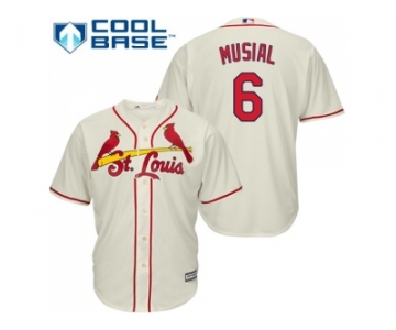 Youth St.Louis Cardinals #6 Stan Musial Cream Cool Base Stitched MLB Jersey