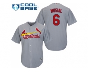 Youth St.Louis Cardinals #6 Stan Musial Grey Cool Base Stitched MLB Jersey