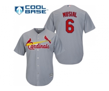 Youth St.Louis Cardinals #6 Stan Musial Grey Cool Base Stitched MLB Jersey