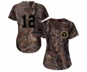 Women's Majestic Texas Rangers #12 Rougned Odor Authentic Camo Realtree Collection Flex Base MLB Jersey