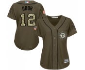 Women's Majestic Texas Rangers #12 Rougned Odor Authentic Green Salute to Service MLB Jersey