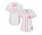 Women's Majestic Texas Rangers #12 Rougned Odor Replica White Fashion Cool Base MLB Jersey