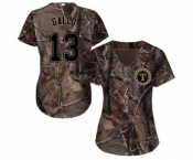 Women's Majestic Texas Rangers #13 Joey Gallo Authentic Camo Realtree Collection Flex Base MLB Jersey