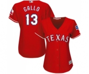 Women's Majestic Texas Rangers #13 Joey Gallo Authentic Red Alternate Cool Base MLB Jersey