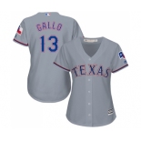 Women's Majestic Texas Rangers #13 Joey Gallo Replica Grey Road Cool Base MLB Jersey