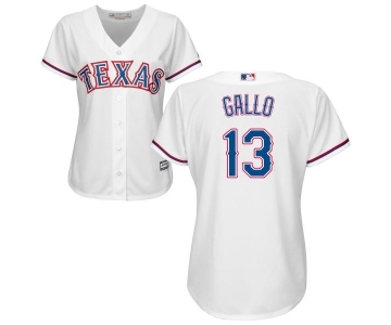 Women's Majestic Texas Rangers #13 Joey Gallo Replica White Home Cool Base MLB Jersey