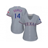 Women's Majestic Texas Rangers #14 Carlos Gomez Authentic Grey Road Cool Base MLB Jersey