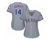 Women's Majestic Texas Rangers #14 Carlos Gomez Authentic Grey Road Cool Base MLB Jersey