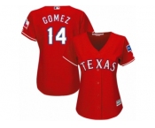 Women's Majestic Texas Rangers #14 Carlos Gomez Replica Red Alternate Cool Base MLB Jersey