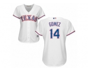 Women's Majestic Texas Rangers #14 Carlos Gomez Replica White Home Cool Base MLB Jersey