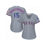 Women's Majestic Texas Rangers #15 Will Middlebrooks Authentic Grey Road Cool Base MLB Jersey