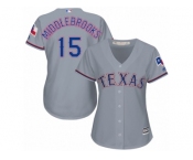 Women's Majestic Texas Rangers #15 Will Middlebrooks Authentic Grey Road Cool Base MLB Jersey