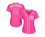 Women's Majestic Texas Rangers #15 Will Middlebrooks Replica Pink Fashion Cool Base MLB Jersey