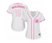 Women's Majestic Texas Rangers #15 Will Middlebrooks Replica White Fashion Cool Base MLB Jersey