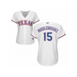 Women's Majestic Texas Rangers #15 Will Middlebrooks Replica White Home Cool Base MLB Jersey