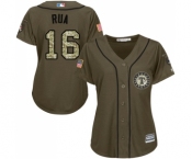 Women's Majestic Texas Rangers #16 Ryan Rua Authentic Green Salute to Service MLB Jersey