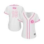 Women's Majestic Texas Rangers #16 Ryan Rua Authentic White Fashion Cool Base MLB Jersey