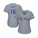 Women's Majestic Texas Rangers #16 Ryan Rua Replica Grey Road Cool Base MLB Jersey