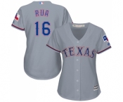 Women's Majestic Texas Rangers #16 Ryan Rua Replica Grey Road Cool Base MLB Jersey