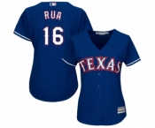 Women's Majestic Texas Rangers #16 Ryan Rua Replica Royal Blue Alternate 2 Cool Base MLB Jersey