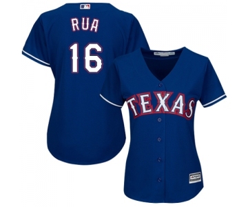 Women's Majestic Texas Rangers #16 Ryan Rua Replica Royal Blue Alternate 2 Cool Base MLB Jersey