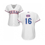 Women's Majestic Texas Rangers #16 Ryan Rua Replica White Home Cool Base MLB Jersey