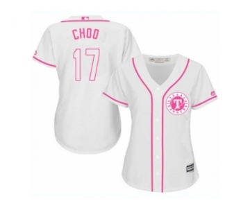 Women's Majestic Texas Rangers #17 Shin-Soo Choo Replica White Fashion Cool Base MLB Jersey