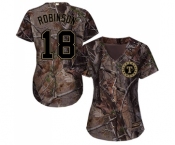 Women's Majestic Texas Rangers #18 Drew Robinson Authentic Camo Realtree Collection Flex Base MLB Jersey