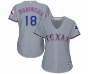 Women's Majestic Texas Rangers #18 Drew Robinson Replica Grey Road Cool Base MLB Jersey