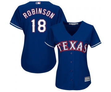 Women's Majestic Texas Rangers #18 Drew Robinson Replica Royal Blue Alternate 2 Cool Base MLB Jersey