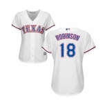 Women's Majestic Texas Rangers #18 Drew Robinson Replica White Home Cool Base MLB Jersey