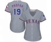 Women's Majestic Texas Rangers #19 Jurickson Profar Authentic Grey Road Cool Base MLB Jersey