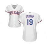 Women's Majestic Texas Rangers #19 Jurickson Profar Replica White Home Cool Base MLB Jersey