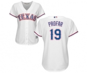 Women's Majestic Texas Rangers #19 Jurickson Profar Replica White Home Cool Base MLB Jersey