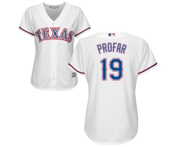 Women's Majestic Texas Rangers #19 Jurickson Profar Replica White Home Cool Base MLB Jersey