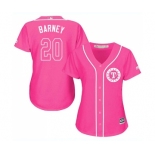 Women's Majestic Texas Rangers #20 Darwin Barney Replica Pink Fashion Cool Base MLB Jersey