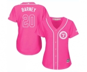 Women's Majestic Texas Rangers #20 Darwin Barney Replica Pink Fashion Cool Base MLB Jersey