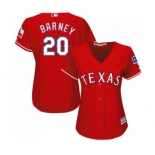 Women's Majestic Texas Rangers #20 Darwin Barney Replica Red Alternate Cool Base MLB Jersey