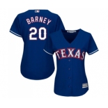 Women's Majestic Texas Rangers #20 Darwin Barney Replica Royal Blue Alternate 2 Cool Base MLB Jersey