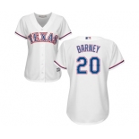 Women's Majestic Texas Rangers #20 Darwin Barney Replica White Home Cool Base MLB Jersey