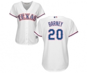 Women's Majestic Texas Rangers #20 Darwin Barney Replica White Home Cool Base MLB Jersey