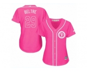 Women's Majestic Texas Rangers #29 Adrian Beltre Replica Pink Fashion Cool Base MLB Jersey