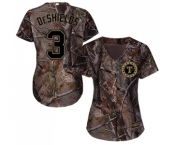 Women's Majestic Texas Rangers #3 Delino DeShields Authentic Camo Realtree Collection Flex Base MLB Jersey