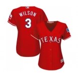 Women's Majestic Texas Rangers #3 Russell Wilson Replica Red Alternate Cool Base MLB Jersey