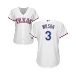 Women's Majestic Texas Rangers #3 Russell Wilson Replica White Home Cool Base MLB Jersey