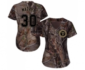 Women's Majestic Texas Rangers #30 Nomar Mazara Authentic Camo Realtree Collection Flex Base MLB Jersey