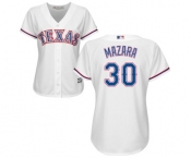 Women's Majestic Texas Rangers #30 Nomar Mazara Replica White Home Cool Base MLB Jersey