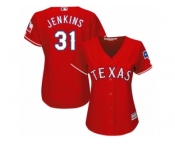 Women's Majestic Texas Rangers #31 Ferguson Jenkins Authentic Red Alternate Cool Base MLB Jersey